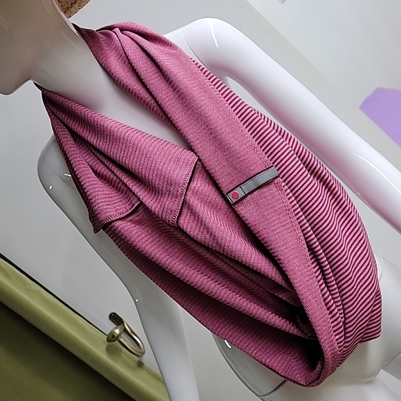 lululemon athletica Accessories - Lululemon Vinyasa Scarf Rulu Wrap Hyper Stripe Raspberry Glo Infinity Scarf